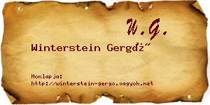 Winterstein Gergő névjegykártya